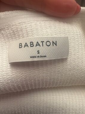 Babaton White Textured Knit Top